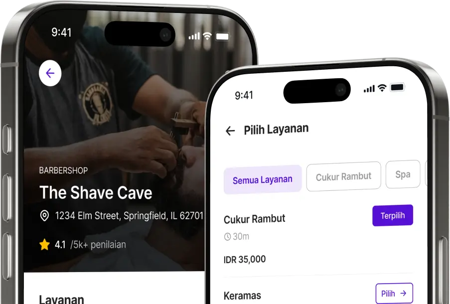 Dashboard aplikasi & POS barbershop TrimHub untuk booking dan manajemen